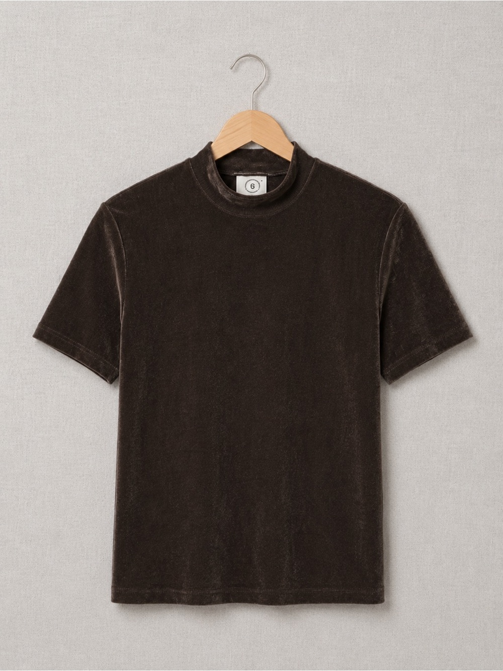 Chic Velvet Brown Short Sleeve Top
